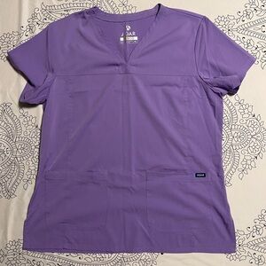 Adar Women's Purple Short Sleeve Scrub Top